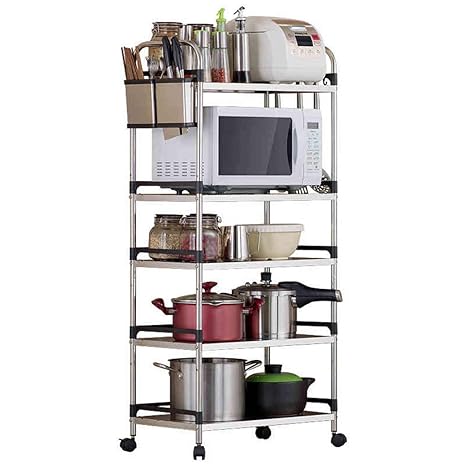 LNDDP Estante Grande para Horno de microondas sobre Ruedas Estante ...