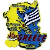 Greece Country Outline Refrigerator Magnet | Approximate Size: 2 inch x 3 inch, Made in the USA