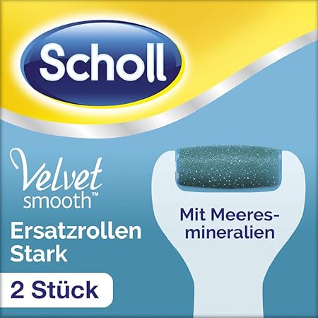 Scholl Velvet Smooth Ersatzrollen Stark - Nachfüller für die elektrischen Hornhautentferner von Scholl - Rolle Stark mit Meer