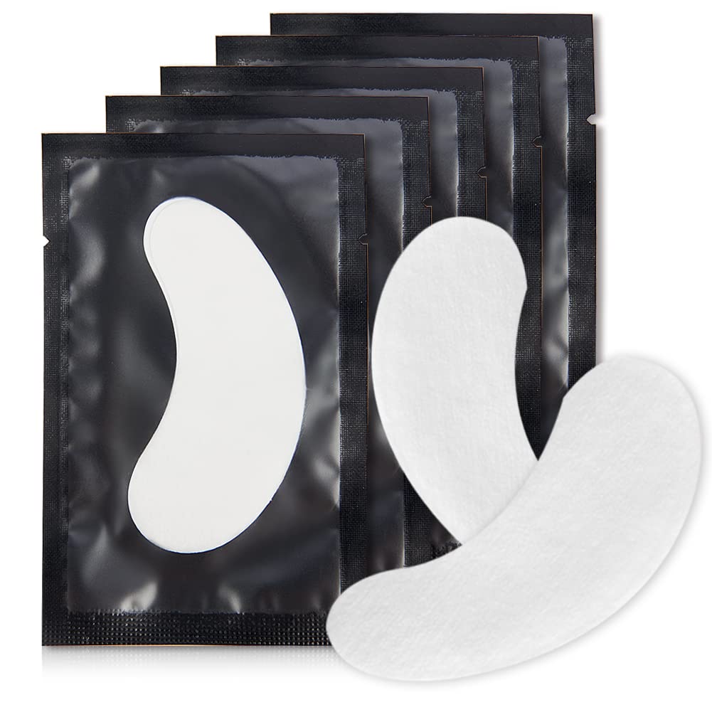 50Pairs Eyelash Extension Pads Under Eye Gel Pads Lash Pads Lint Patches Under Eye Patches Eye Pads for Eyelash Extensions (BlackOR)