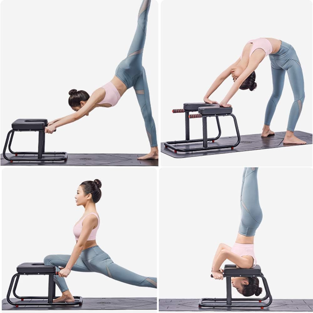 Aozora Balanced Body Headstand Bench- Ideal Chair for Practice Head Stand, Shoulderstand, Handstand and Various Yoga Poses. Perfect for Both Beginner and Experience Yogis (Black) : Sports & Outdoors