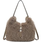 Women's Shoulder Handbags - Winter Fluffy Bags for Women Faux Fur Furry Purse Crossbody Tote Bag Satchel Handbags