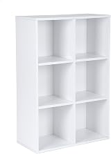 VASAGLE Bookcase Cloud White LBC203D 6 Compartment Storage Shelf