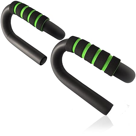 2 Stück HSM Liegestützgriffe Push Up Bar rutschfest Stand Bar Fitness Gerät Trainingsgriffe GRÜN