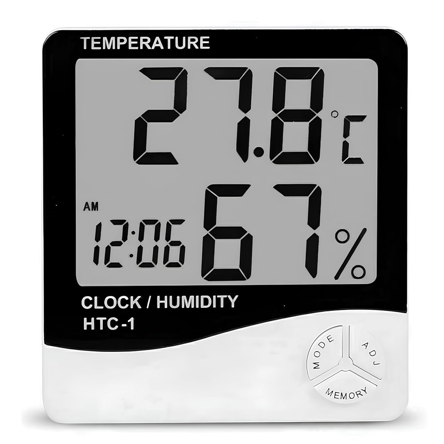 AYMBH Digital Thermometer Hygrometer with Alarm Clock, Max/Min Records, Indoor Temperature & Humidity Monitor, Large LCD Display, Easy Installation, for Home, Office, Bedroom, Baby Room, and More