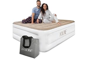 NXONE Air Mattress,18 inch Inflatable Airbed Luxury Double High Self Inflation Deflation Queen Air Mattress withUpgraded Built-in Pump, Blow Up Guest Bed for Home Portable Camping Travel,650lb MAX