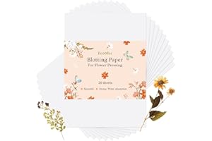 Ecoofor Blotting Paper for Flower Press, 20 Sheets Large A4 Highly Absorbent and Reusable Blotter Paper for Flower Press Paper Craft 8.26 x 11.4 inch