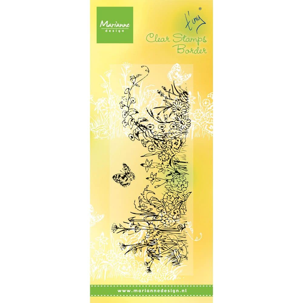 Marianne Design Tiny's Border: Meadow Clear Stamp Set, Synthetic Material, 22.2 x 8 x 0.4 cm