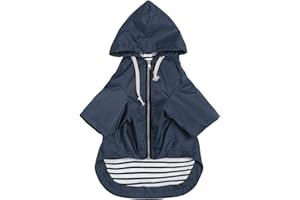 MOREZI Dog Raincoat rain Jacket Raincoat Dogs Waterproof Small Medium Breeds Zip Closure Storage Pocket Harness Hole Blue M