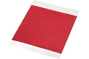 MECCANIXITY Gold Leaf Foil Sheet, Red Leaf Papers, 5.5 x 5.5inch for Art Decoration, Sculptures, Painting, Pack of 100