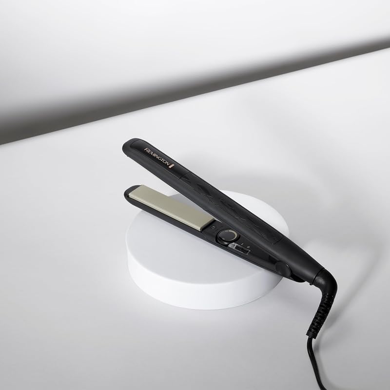 Remington ceramic slim hair straightener, floating plates, anti-static ceramic, turmaline, teflon protective coating, protection and shine, temperature 230°c, heating 15s, s3500, black one size