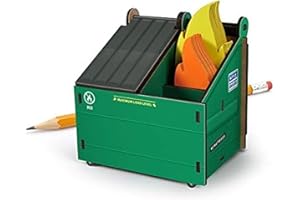 Genuine Fred Desk Dumpster Pencil Holder with 100+ Flame Note Cards, Funny 3-Compartment Organizer for Office Supplies, Desk Caddy for Work or Home