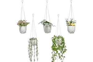 MVOVM Macrame Plant Hanger 5 Pack Hanging Planters for Indoor Plants for Window,Ceiling Crochet Handmade Hanging Plant Holder Planter Hanging Baskets for Boho Home Decor Set