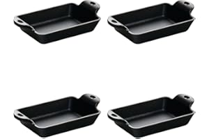 Lodge Cast Iron 10 Ounce Rectangle Mini Server, Set of 4