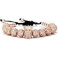 GVUSMIL Imperial Gold Crown 8mm Beads Bracelets Luxury CZ Italian Style Charm King Royal Bracelet for Men