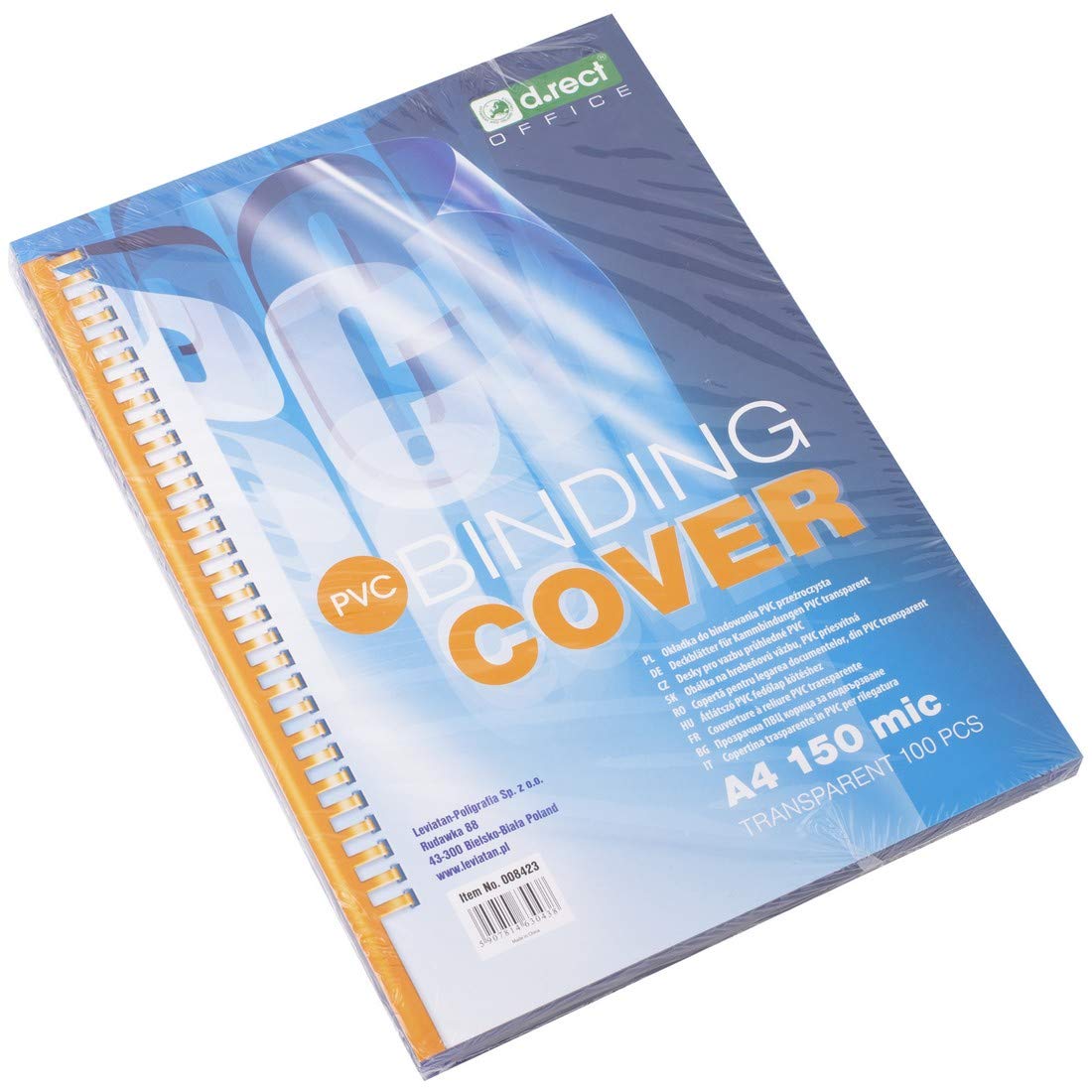 D.RECT A4 150 Micron Clear PVC Cover Sheets (Pack of 100)