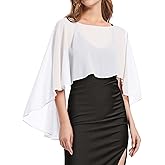 Womens Capelets Shawls and Wraps for Evening Dress Chiffon Capes Wedding Cover Up