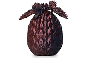 BLFMT 3D Printed Dragon Egg,Surprise Easter Basket Essentials with 12" Flexible Crystal Dragon Inside,Executive Desk Toys,Easter Basket Stuffers (Black-Dragon Egg with Wing)