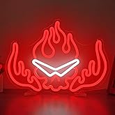 Gurren Lagann Flaming Skull Neon Sign Led Dimmable Anime Kamina Neon Sign for Wall Decor Sunglasses Fire Led Neon Light Sign Light Up Sign for Kids Bedroom Man Cave Game Room Living Room Gifts