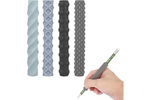 4pcs Textured Pencil Grips, Silicone Sensory Fidget Toys Pencil Holder Grips Pen Sleeve for Focus Writing Aiding Tool for Kid