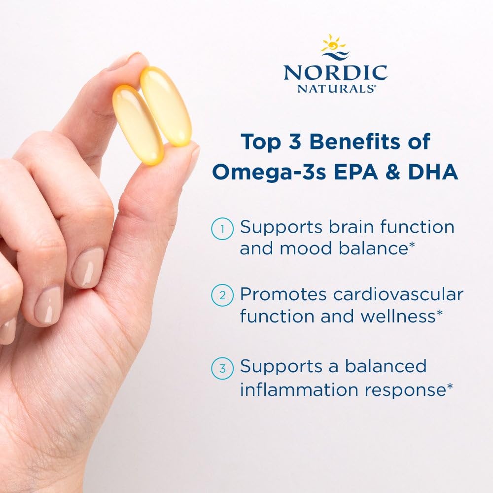 Nordic Naturals Ultimate Omega, Lemon Flavor - 60 Soft Gels - 1280 mg Omega-3 - High-Potency Fish Oil Supplement with EPA & DHA - Promotes Brain & Heart Health - Non-GMO - 30 Servings