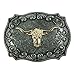 Ivory Falcon Golden Long Horn Bull Western Belt Buckle 4 x 3 Inch