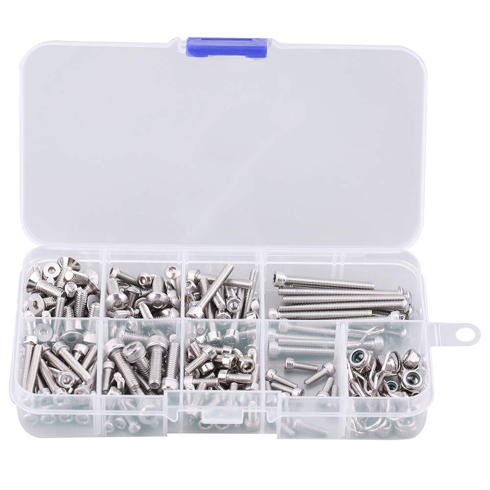 RC Screw Kit, Metal Stainless Steel Screw Kit with Box for Traxxas Slash 4x4 Short Truck Car Remote Control Spare Parts Accessory Fix Component