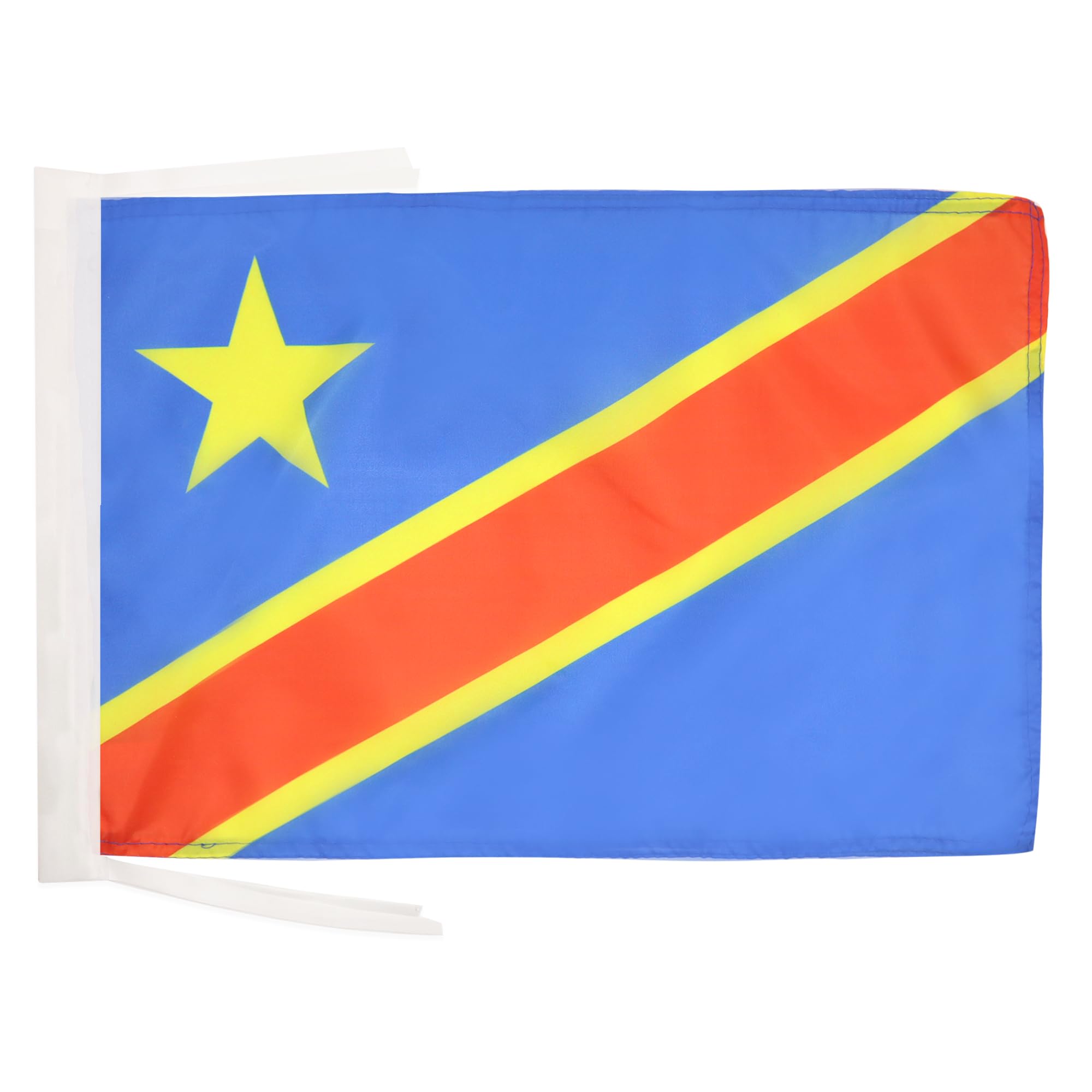 AZ FLAG - Democratic Republic of the Congo Flag - 18'' x 12'' - 100% Polyester Congolese Small Banner with Two Cords - Fade Resistant - Vivid Colors - 18x12 in - 45x30 Cm — image 1
