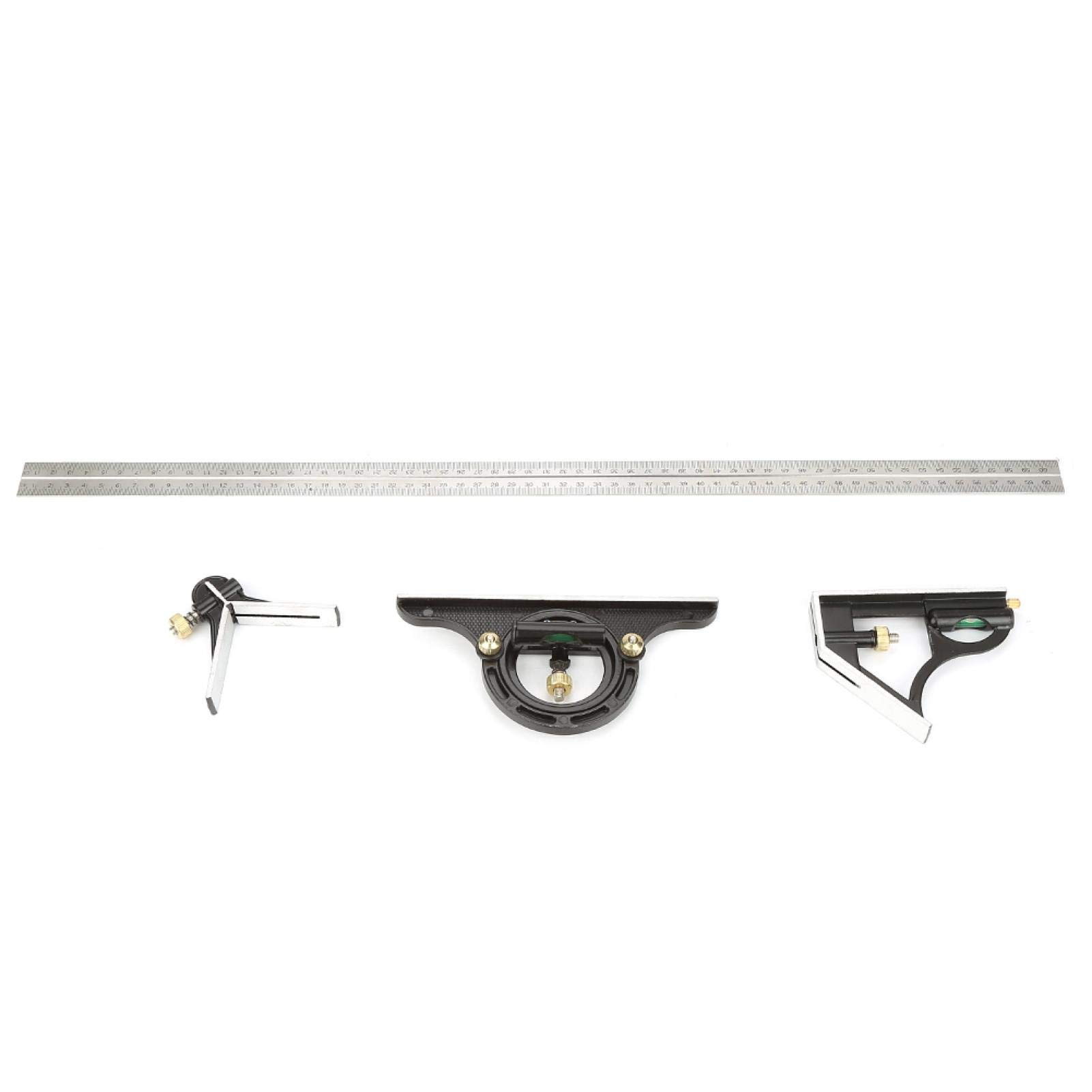 Combination Square Angle Ruler Set,Stainless Steel Adjustable Angle Ruler,Engineer Measuring Tool,Sturdy and Corrosion Resistance,0~600mm Measuring Range,Accurate Measurement