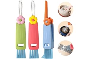 YONGHAN 3-in-1 Cup Lid Cleaning Brush–Multi-Functional Bottle & Straw Cleaner with Scraper, Crevice & Angled Brush – Deep Clean Coffee Mugs, Water Bottles, Tumblers & More – Durable, Heat-Resistant PP