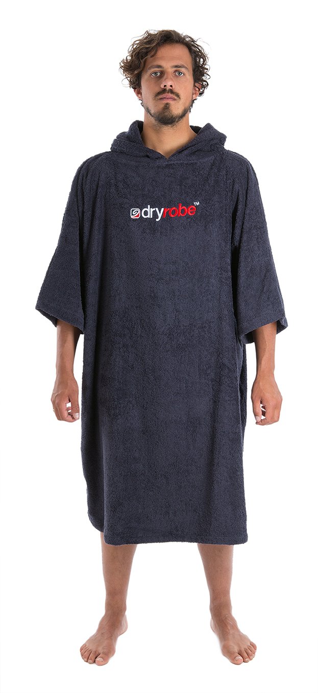 dryrobe Adult Beach Towel Changing Robe Change Poncho Navy Blue Large