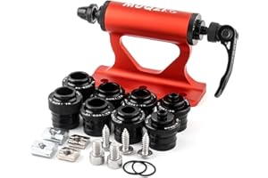 MUQZI Quick Release Fork Mount, Bike Car Roof Mount Rack Road Bicycle Fork Block Thru Axle Wheel Holder, Truck Bed Fork Mount with Installation Adapters MTB Tire Holder Rack Mount, Red