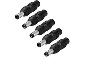 uxcell 5pcs DC Power Connector Adapter 5.5mm x 2.1mm Male Plug to 3.5mm x 1.35mm Female Jack Converter for Laptop CCTV Camera
