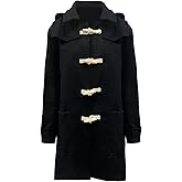 Qolkmuiy-GJ Mens Trench Coat with Hood Single Breasted Casual Business Cardigan Coats Walking Toggle Duffle Hoodie