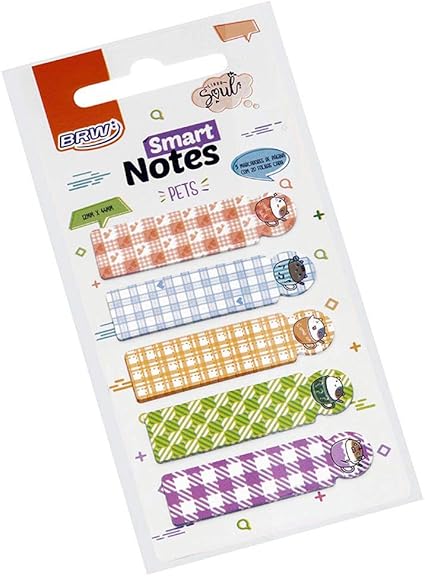 Marcador de Página Adesivo, Brw, 24946, Smart Notes, Pets Ursinho, 20 Folhas