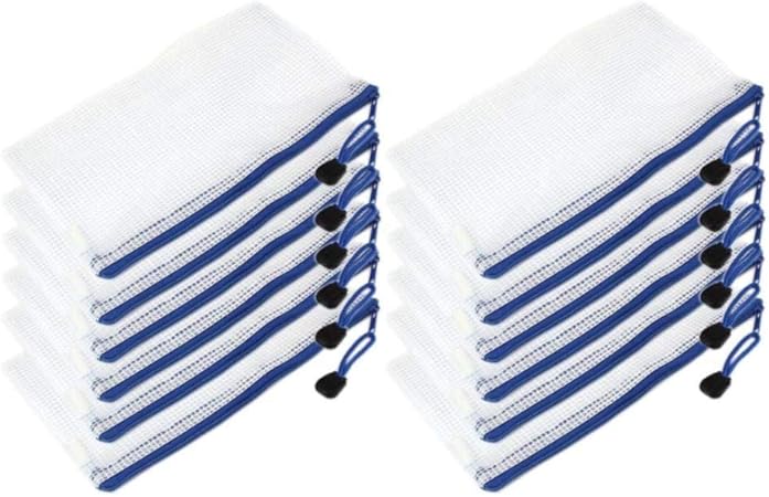 Amazon Drawihi クリアファイル クリアホルダー 12枚パック A6 防水 フィルムホルダー ジッパー式ファイル袋 半透明 メッシュ ファイルバッグ ファスナーフォルダー 耐油性 薄型 軽量 クリアホルダー 文房具 オフィス用品