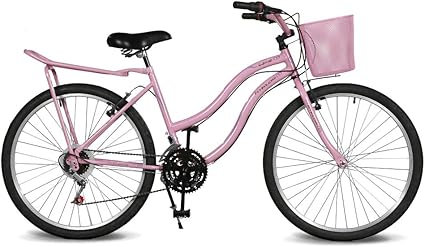 Bicicleta feminina aro 26 com cesta e bagageiro Clearance