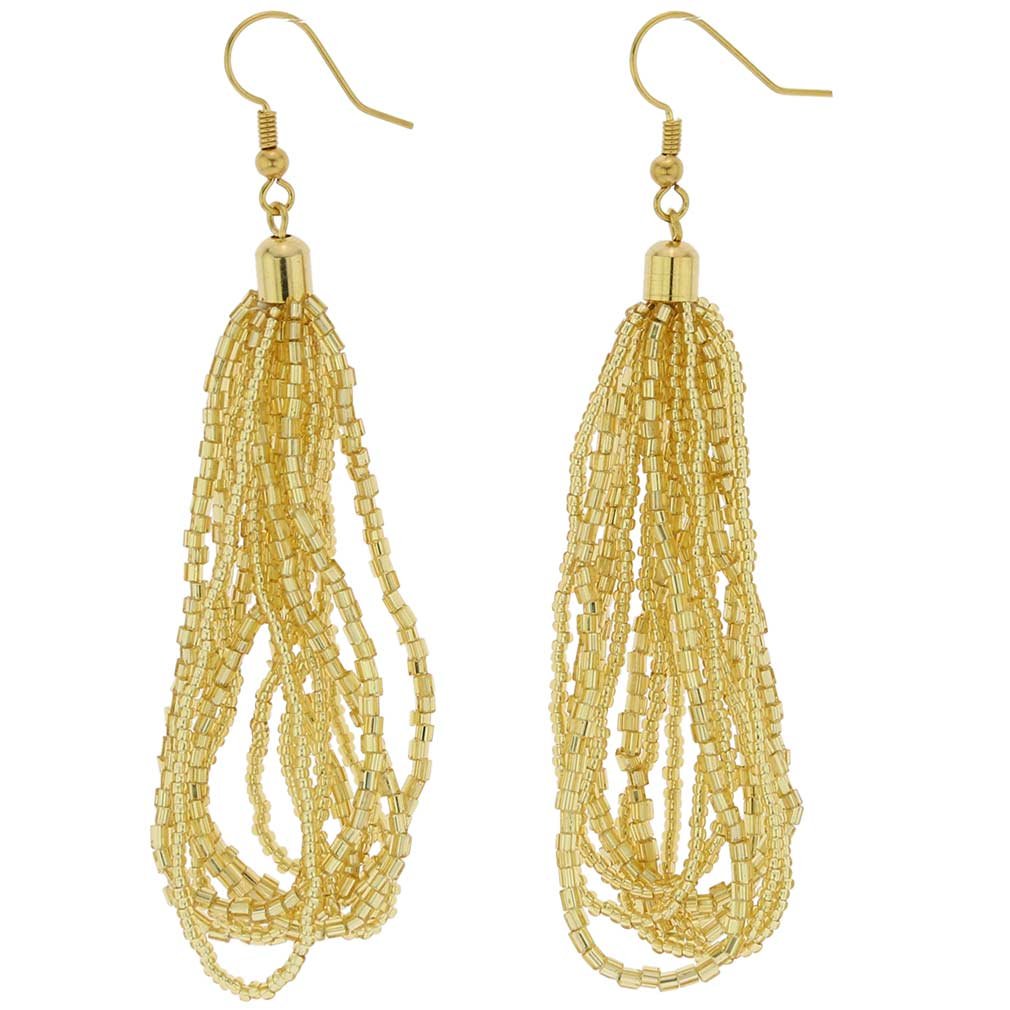 Glass Of Venice Murano Glass Gloriosa Seed Bead Earrings - Gold
