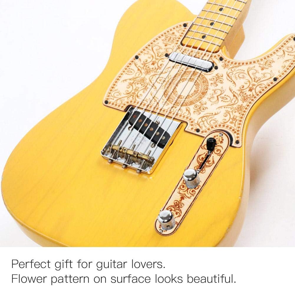 Guitar Pickguard, Maple Wood Plate Protector Engraving Vintage Style Pickguard Set for TL Guitar Replacement Parts - Image 5