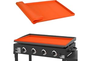 THECLOUDS 28 inch Griddle Cover, Griddle Mat for Blackstone Grill, 28" Silicone Protective Buddy Mat Cover, Heavy Duty Waterproof for Any Blackstone Griddle Outdoor Cooking & BBQ -Orange