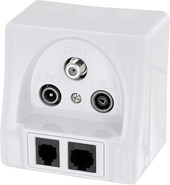 Multimediadose zur Aufputz + Unterputzmontage - HighQuality nach Class A - Digital und HD TV tauglich - TV/Radio/SAT/RJ45/RJ1