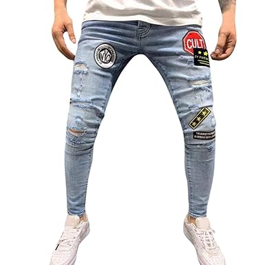 Vpass Pantalones Vaqueros Para Hombre Pantalones Casuales Moda