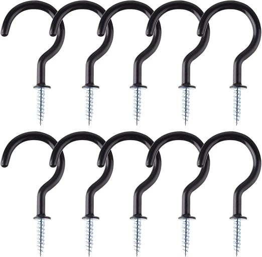 TUPARKA 10 Pcs Ceiling Hooks Heavy Duty Screw Cup Hook for Bathroom