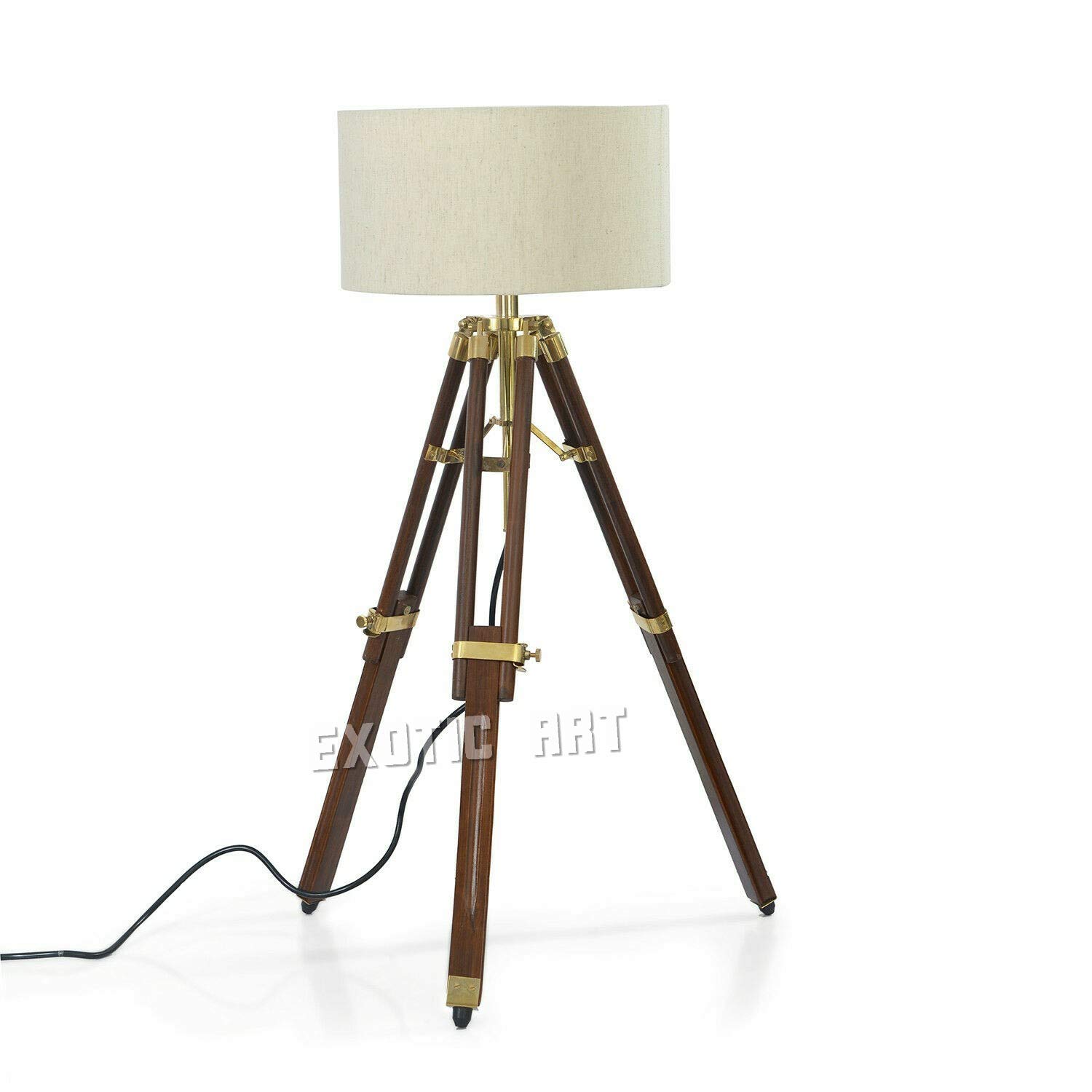 Exotic Art Brown Tripod Lamp Decorative Floor Lamp Home