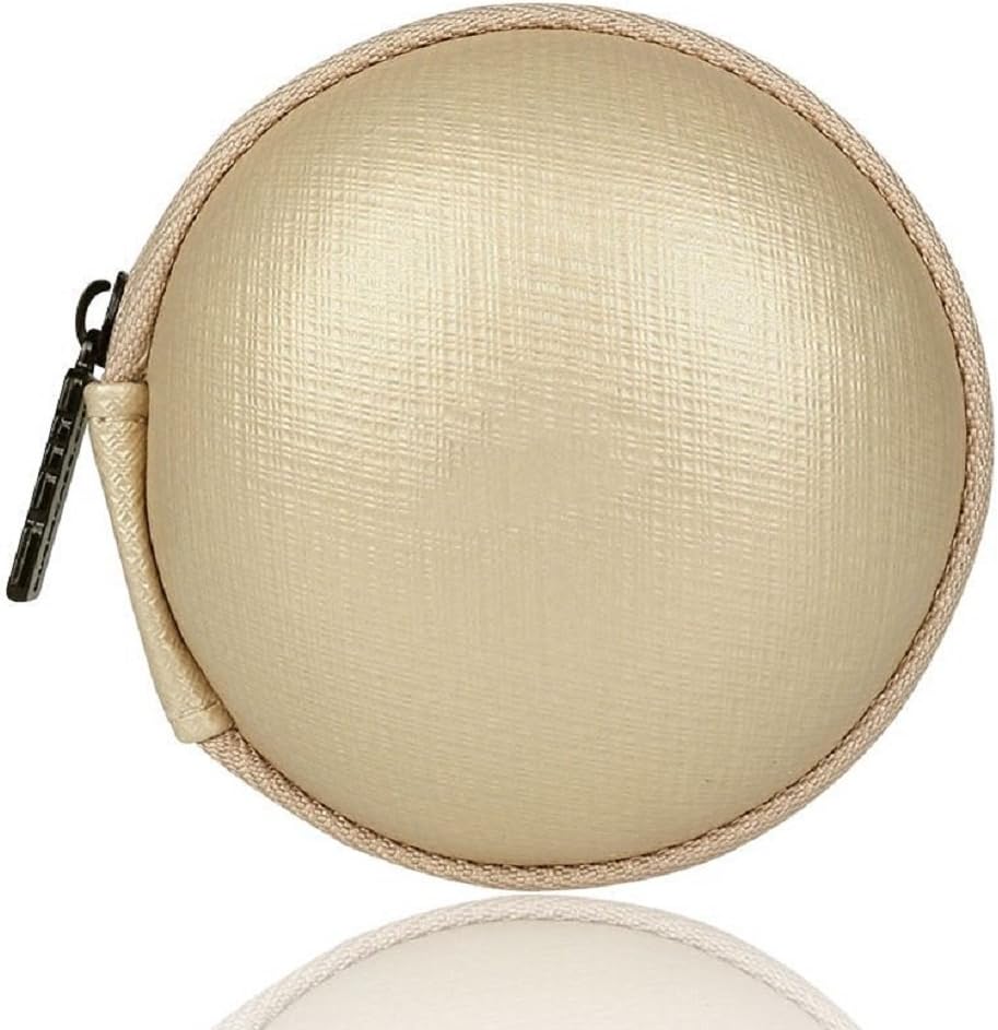 Headphone Eva Hard Case, Storage Bag for Earphone, Headphone, iPod, MP3/MP4 Bluetooth (Round, Gold)