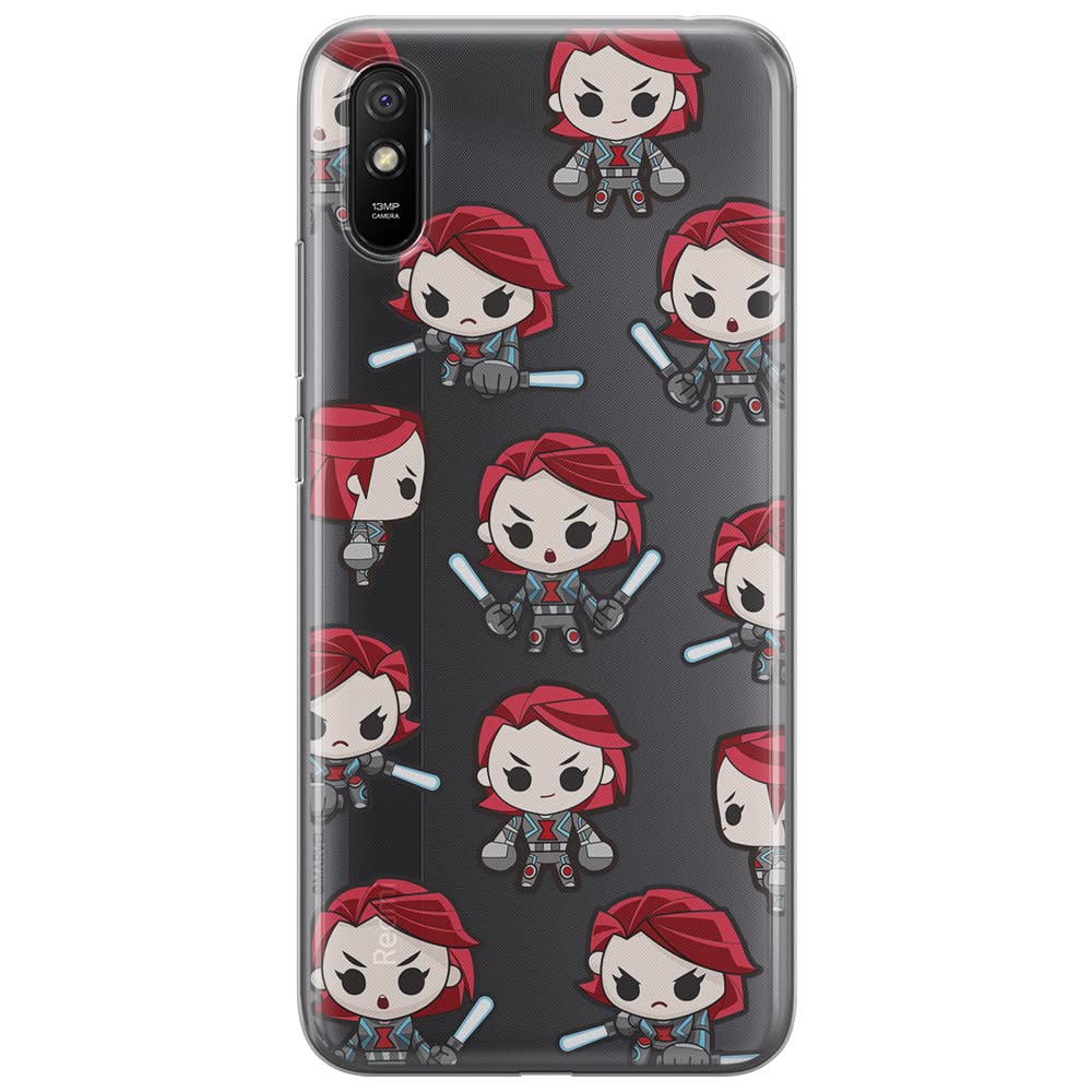 ERT GROUP mobile phone case for Xiaomi REDMI 9A original and officially Licensed Marvel pattern Black Widow 013 optimally adapted to the shape of the mobile phone, partially transparent