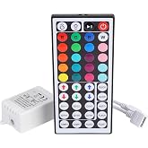 SUPERNIGHT RGB LED Light Strip Remote Controller | Dimmer for RGB LED Strip Lights, Wireless IR Remote Controller for SMD 5050 3528 Rope Lights (44 Keys)