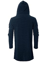 GIVON Men's Long Hooded Shawl Cardigan Open Front