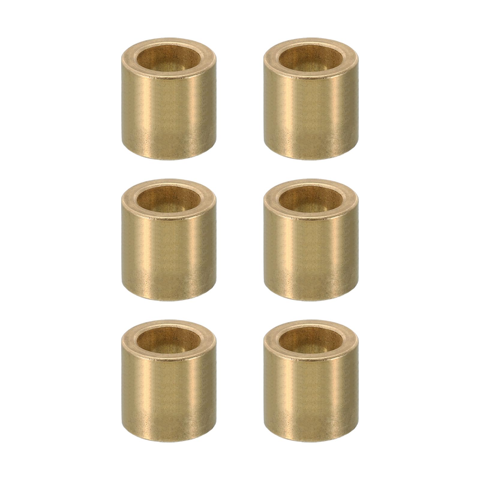 PATIKIL M12 Brass Spacers, 6 Pcs Metal Spacer Brass 12mm ID x 18mm OD x 20mm L Brass Spacers Screw Standoff for 1/2 Inch or M12 Screw
