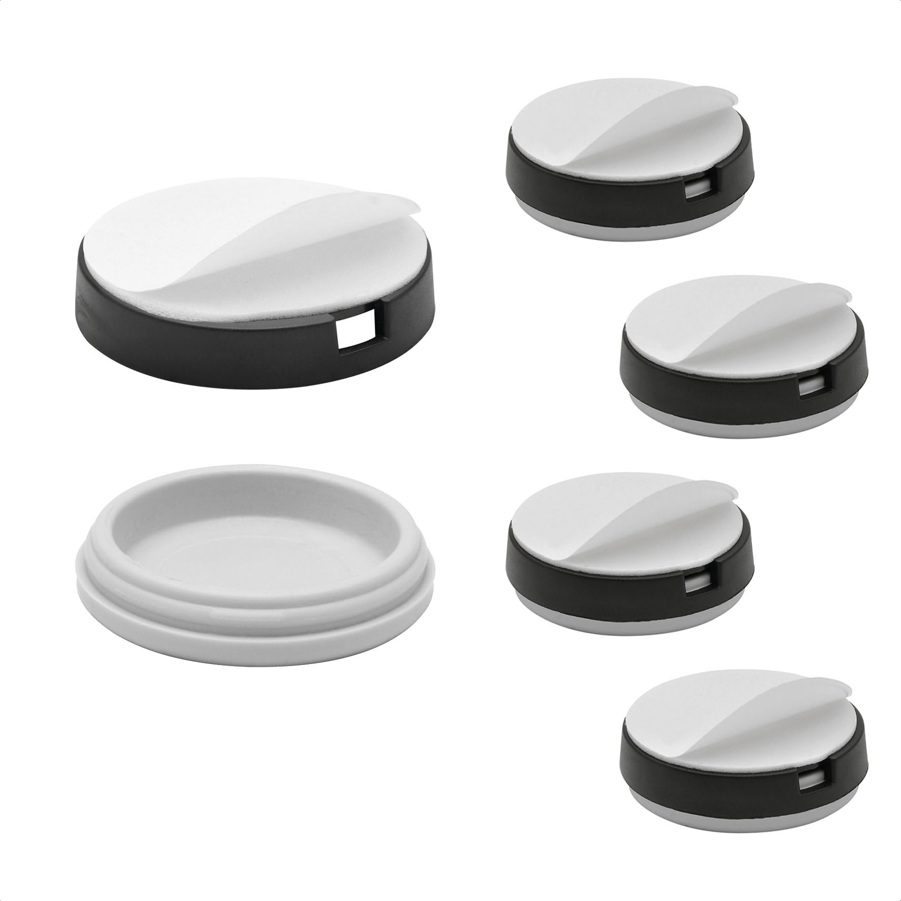 WAGNER QuickClick® Plastic glides furniture glides chair glides I 4pcs. set for gluing I 4x base+glide insert exchangeable - plastic HYPER - diameter Ø 30 mm - Made in Germany - 15830900